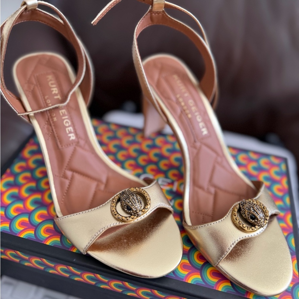 Kurt Geiger Gold Heeled Sandals